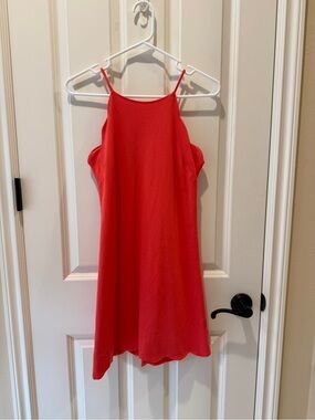 love...ady Coral Spaghetti Strap Dress